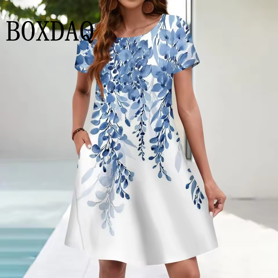 Romper Floral Print - Vestido veraniego informal para mujer, vestido