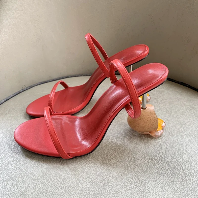Sandal Strappy Heeled - Sandalias de tiras de verano Punta