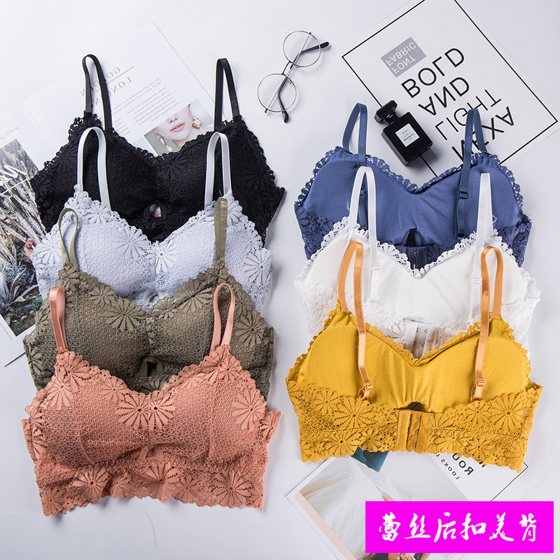 Bralette Triangle Set - Lencería de encaje 3D para mujer,