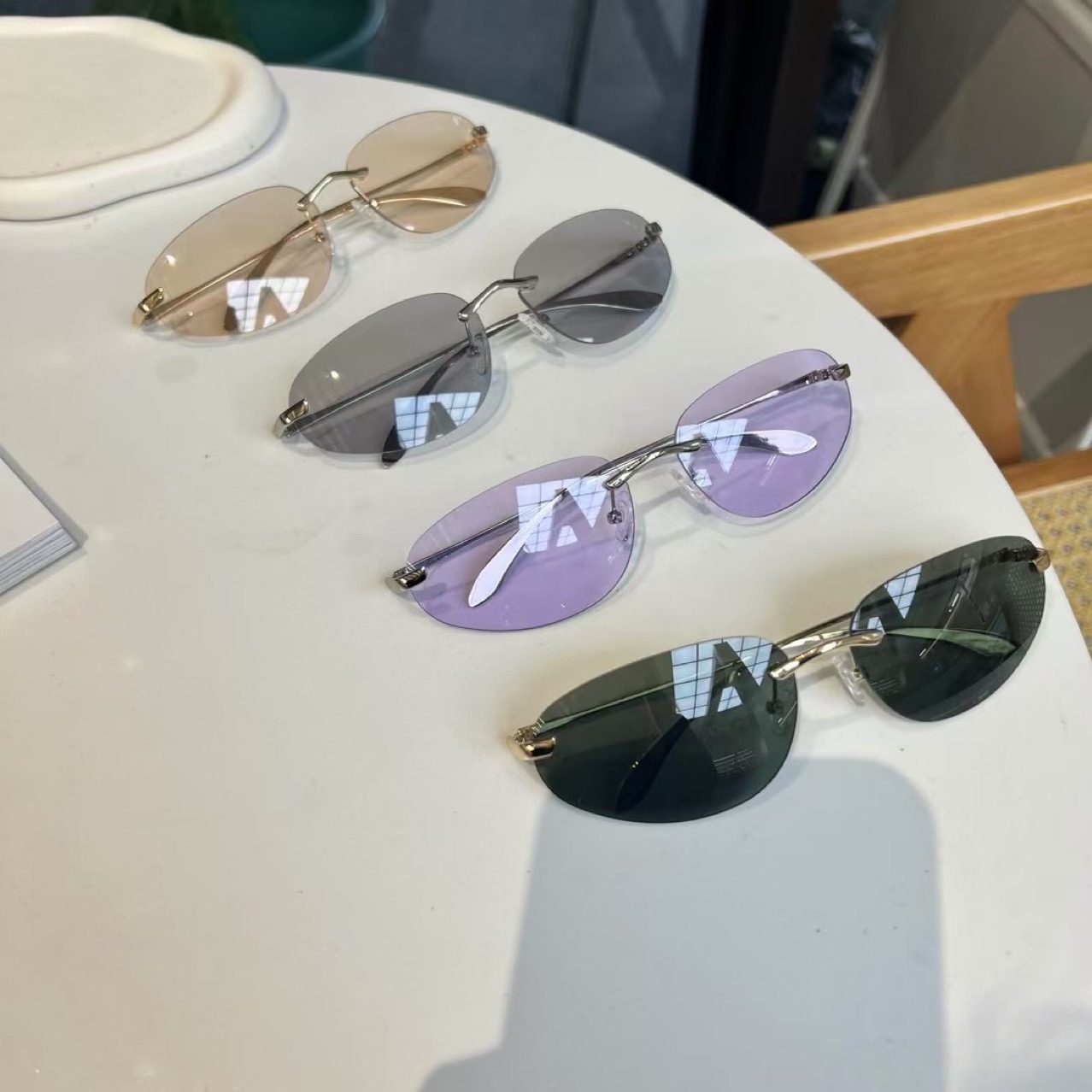 Sunglasses Cat Eye - Sombras sin montura UV400, gafas de