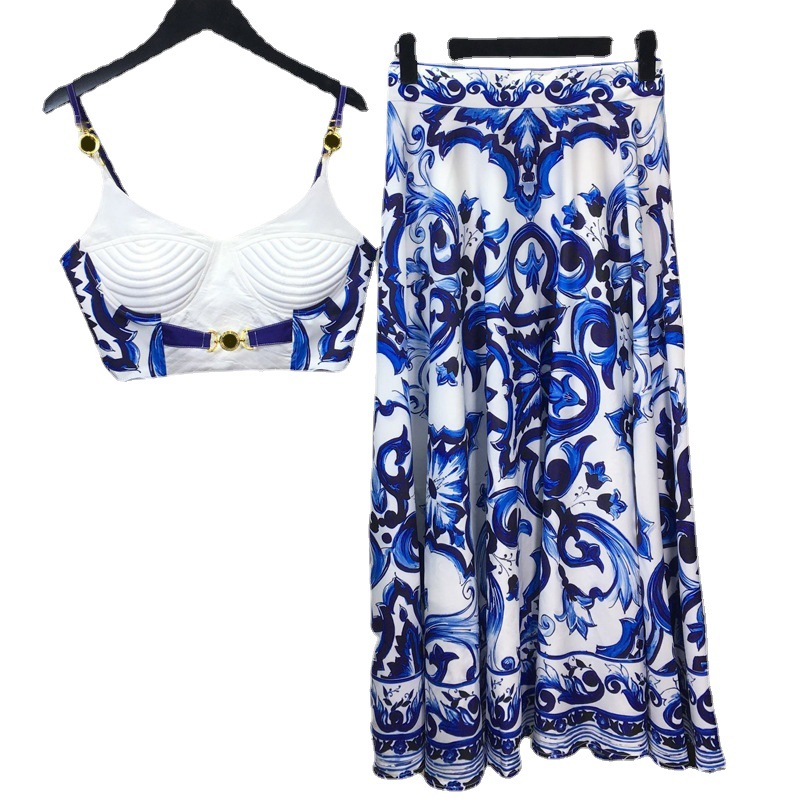 Romper Floral Print - Conjunto de 2 piezas de porcelana