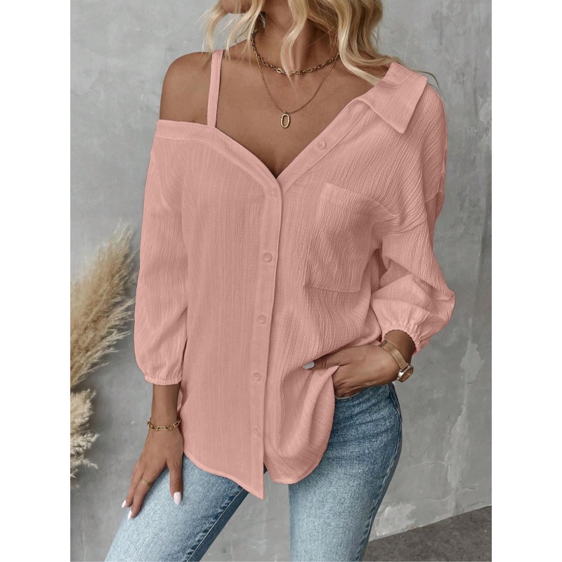 Blouse Off Shoulder - Blusas de talla grande 1XL-5XL para