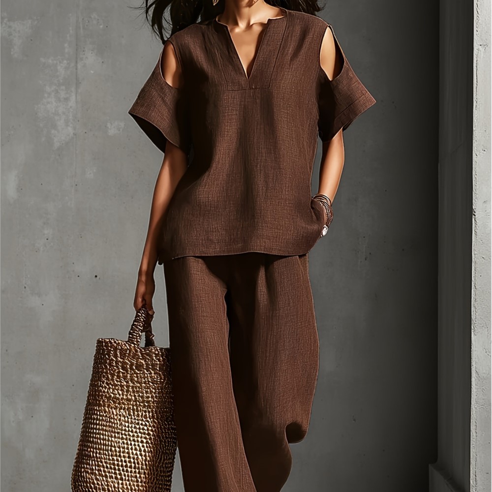 Conjunto de Dos Piezas de Lino - Linen Pant Wide reseña y precio