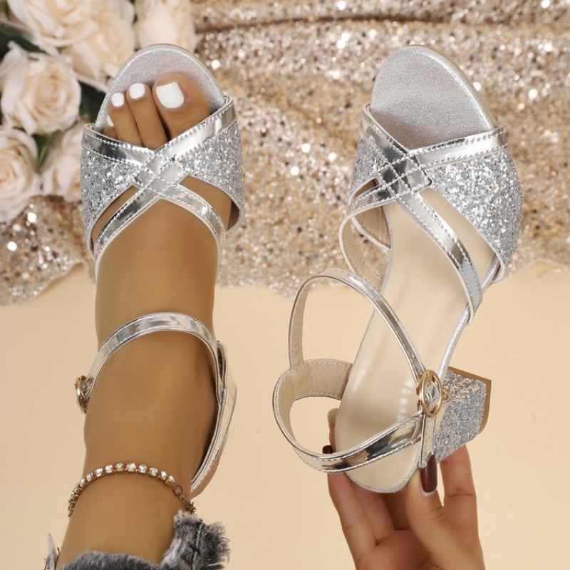 Sandalias de tacón de bloque p - Sandal Strappy Heeled reseña y precio