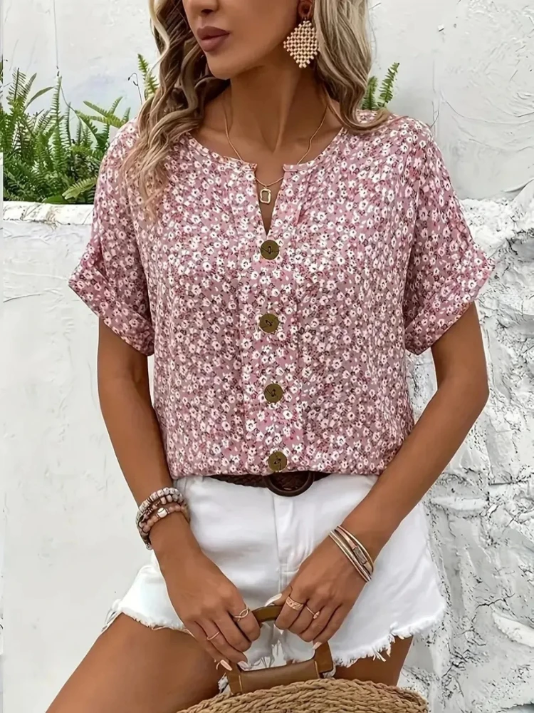 Camisas de mujer de talla gran - Romper Floral Print reseña y precio